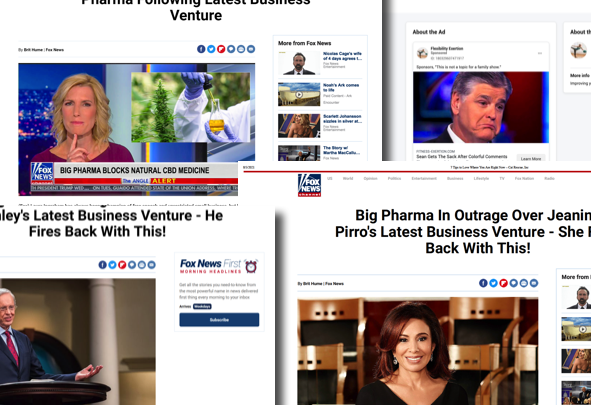 Sur Facebook, de fausses histoires utilisent les hôtes de Fox News pour colporter des produits CBD douteux