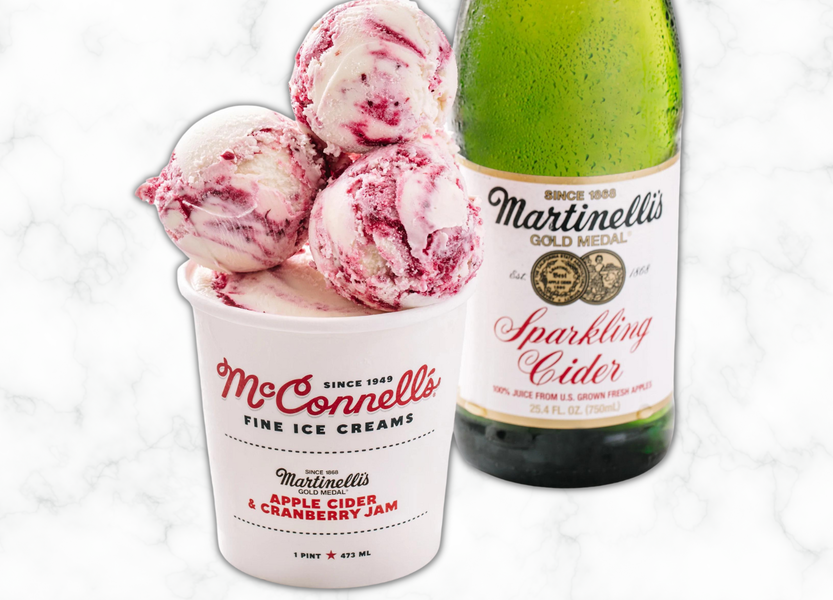 Crème glacée au cidre de pomme et à la confiture de canneberges de Martinelli disponible dans tout le pays